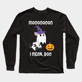 Moo I Mean Boo Long Sleeve T-Shirt